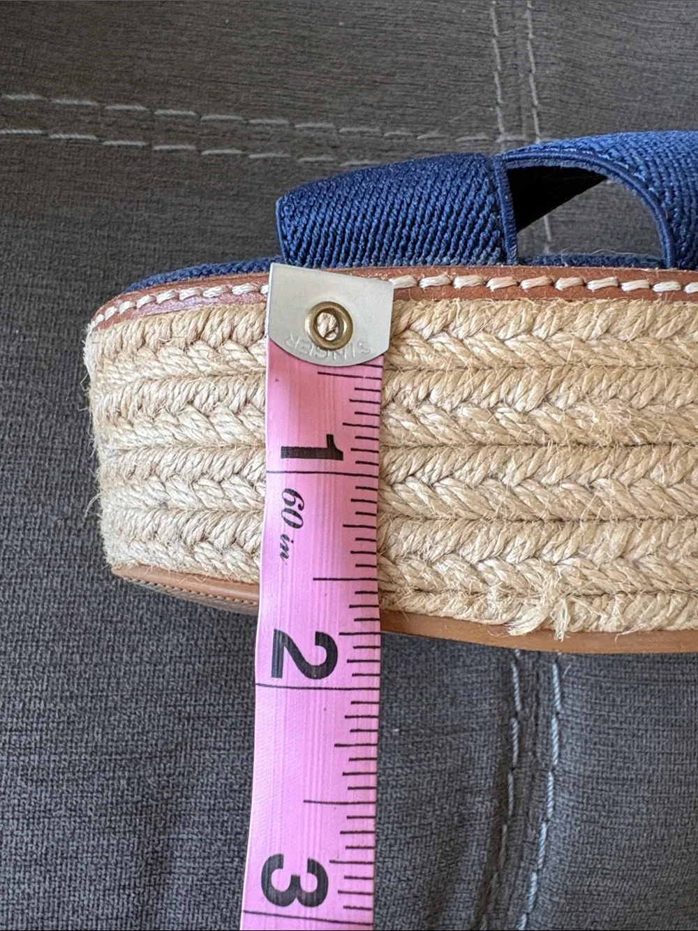 Tory Burch Navy Espadrille Platform Wedge Sandals. 7.5
